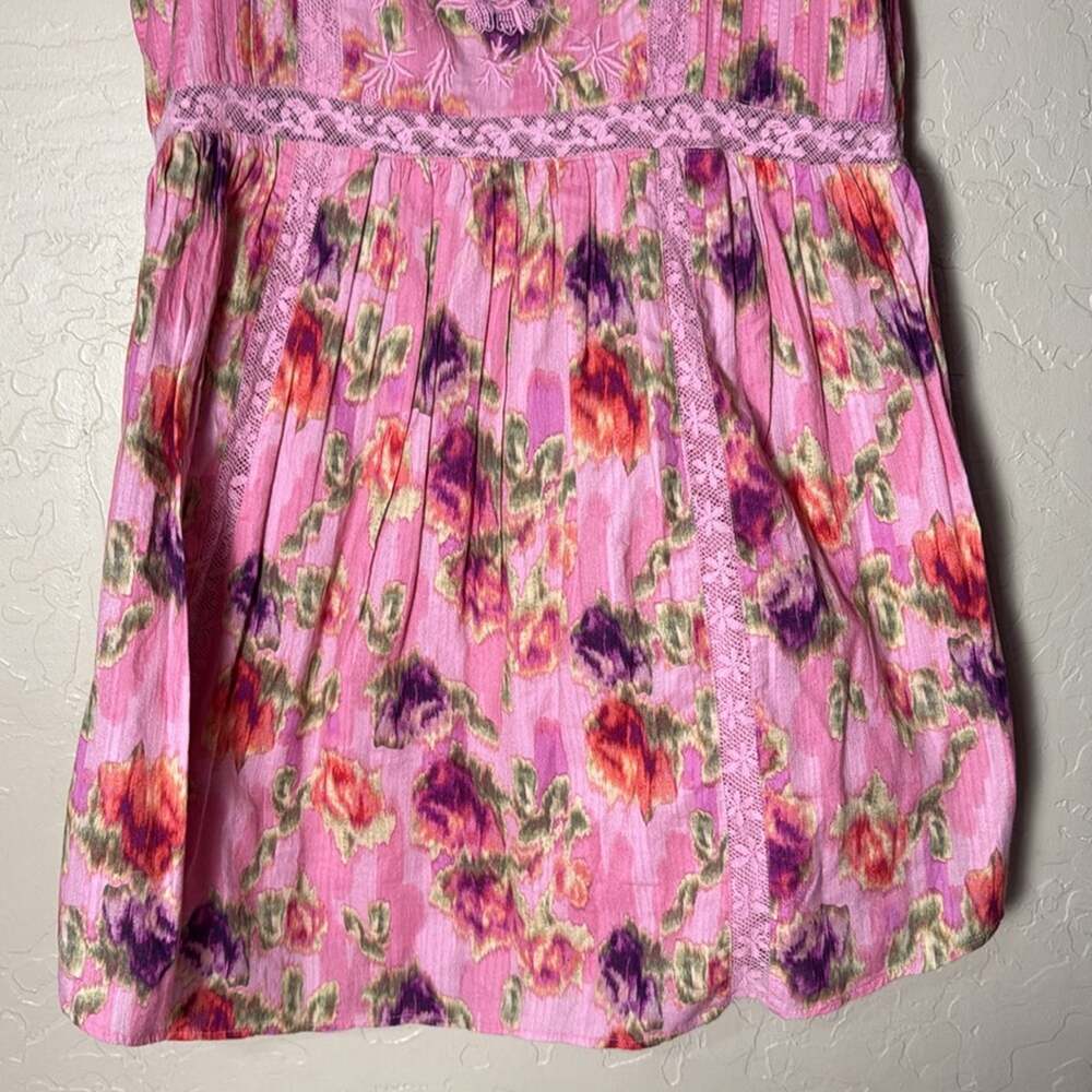 Nutmeg Dress LoveShackFancy floral pink mini dress size 8 - Picture 4 of 11